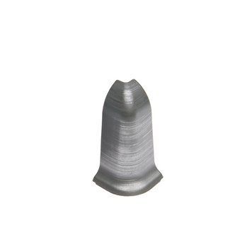 Кут зовнішній на плінтус ПВХ Premium Cezar Aluminium szczotkowane матовий | Аксесуари Cezar для підлоги