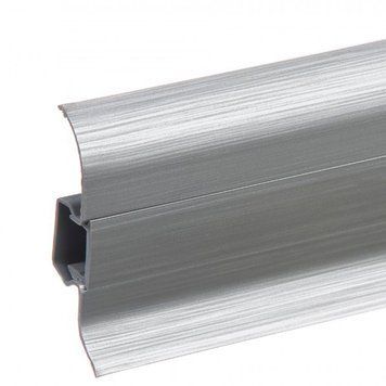 Плінтус ПВХ Premium Cezar Aluminium szczotkowane Матовий | Плінтус Cezar